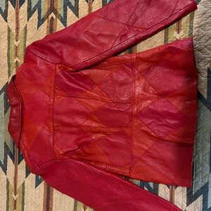 Red leather jacket